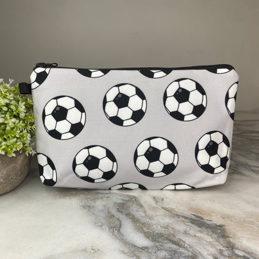 Pouch - Soccer Balls on Grey