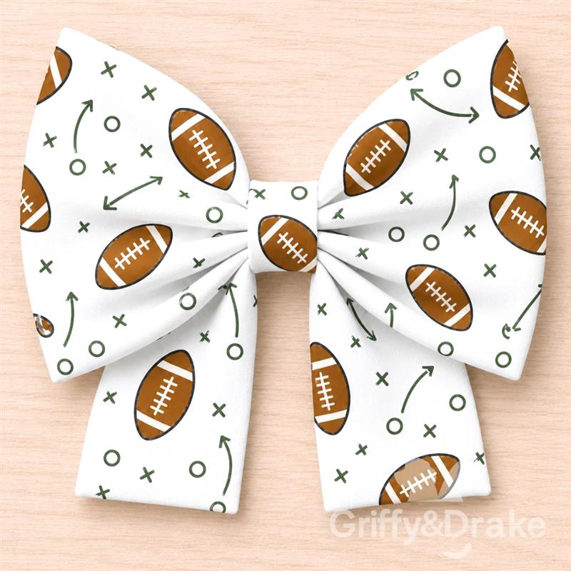 End Zone White Pet Sailor Bow