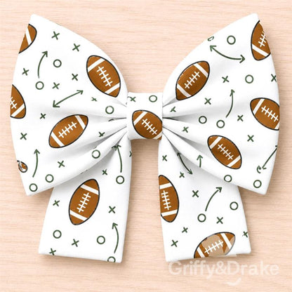 End Zone White Pet Sailor Bow