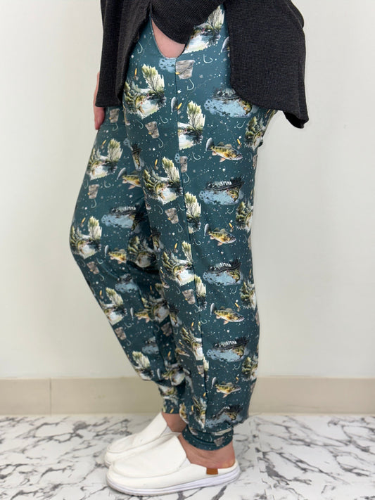 Gone Fishing Joggers w/ Pockets - Three Bears Boutique