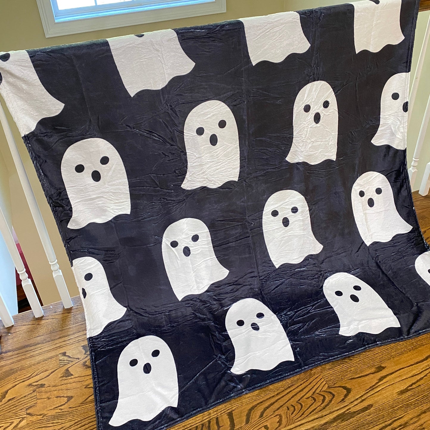 Blanket - Halloween - Double Sided Ghosts Black & White