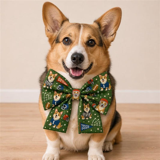 End Zone Green Pet Sailor Bow