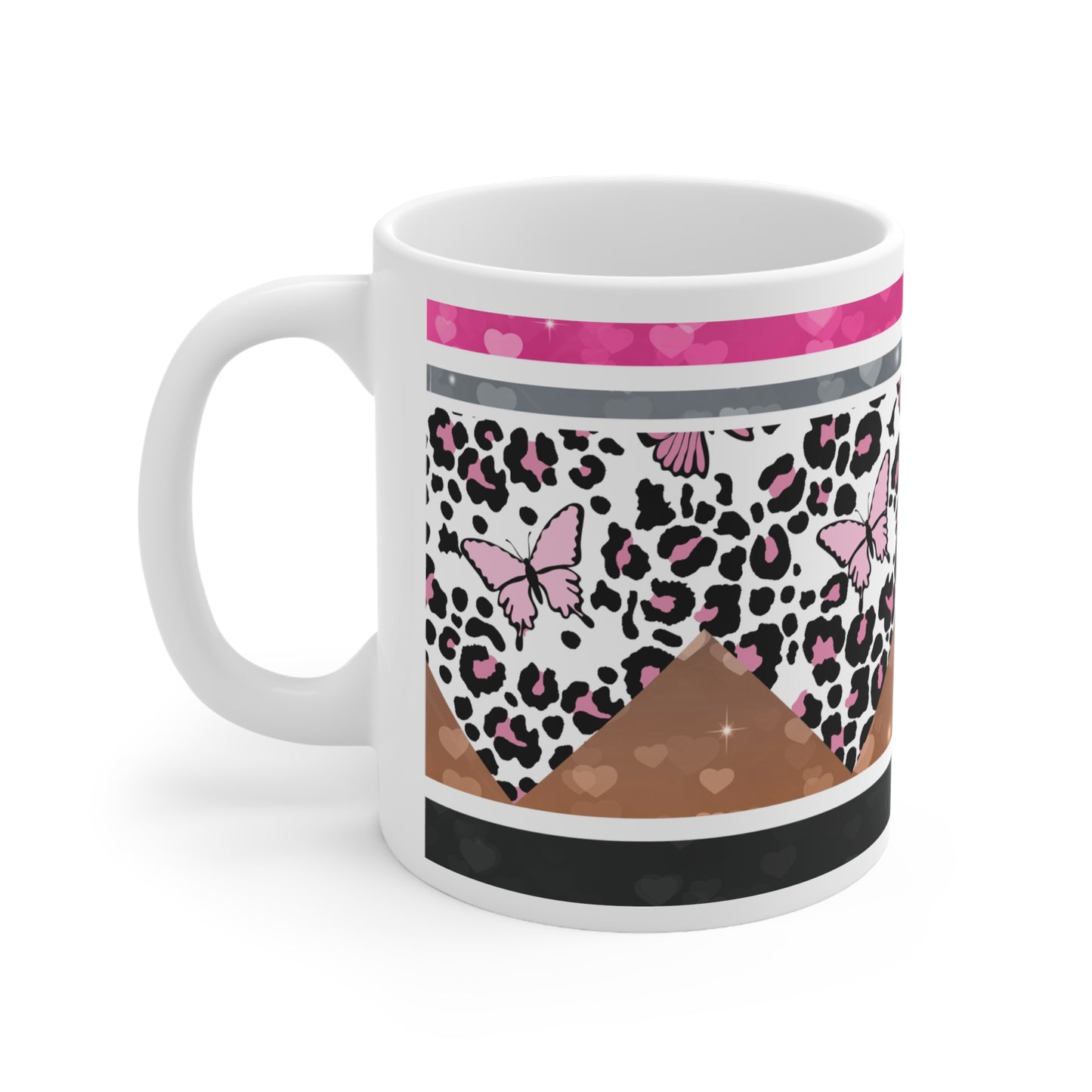 Pink Butterfly Ceramic Mug 11oz - Three Bears Boutique