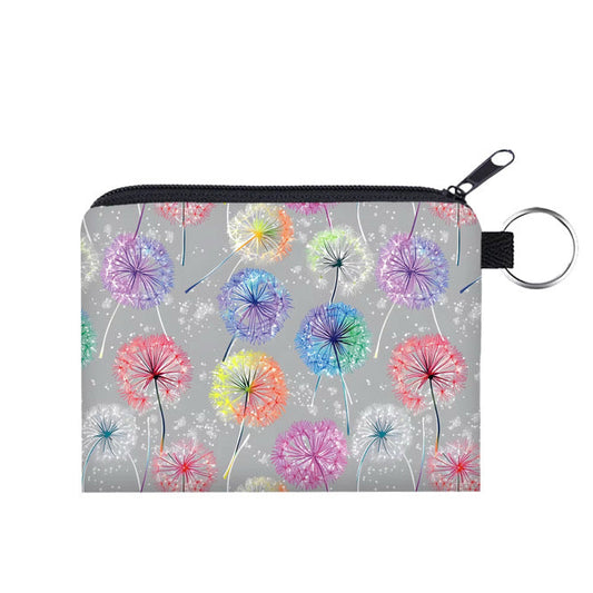 Mini Pouch - Rainbow Dandelion on Grey