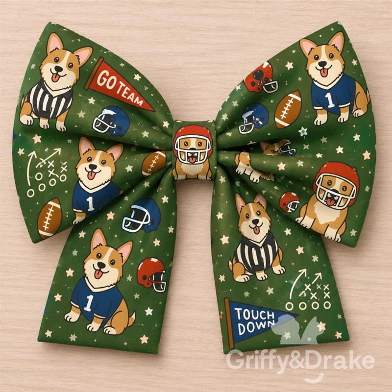 End Zone Green Pet Sailor Bow