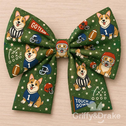 End Zone Green Pet Sailor Bow