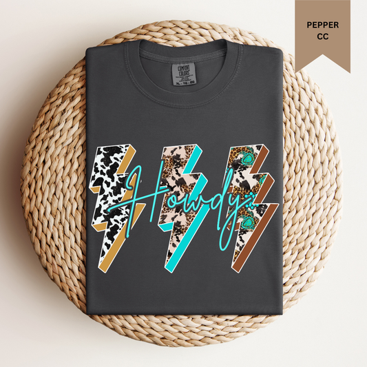 Howdy Checkered Bolt Tee.