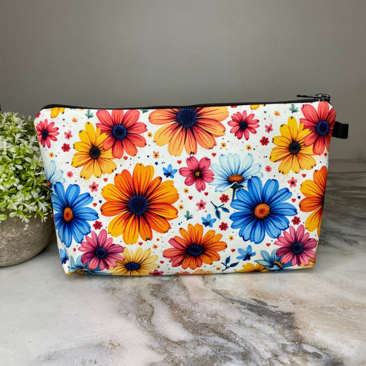Pouch - Floral Orange Yellow Blue