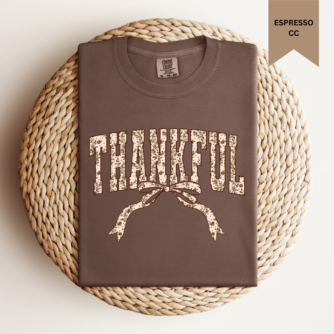 Floral Bow Thankful Tee.
