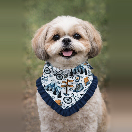 Adventure Awaits Ruffled Pet Bandana