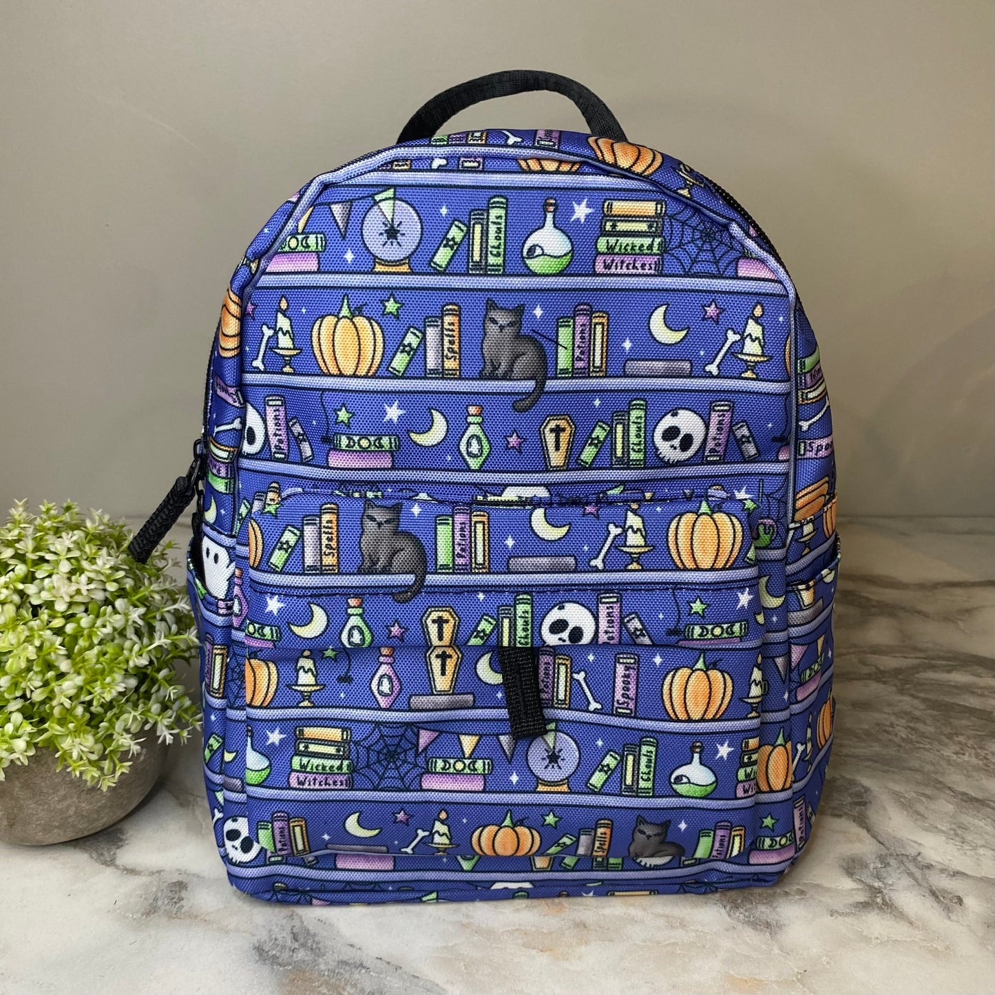Mini Backpack - Halloween Fall - Potion Spell Book Shelf
