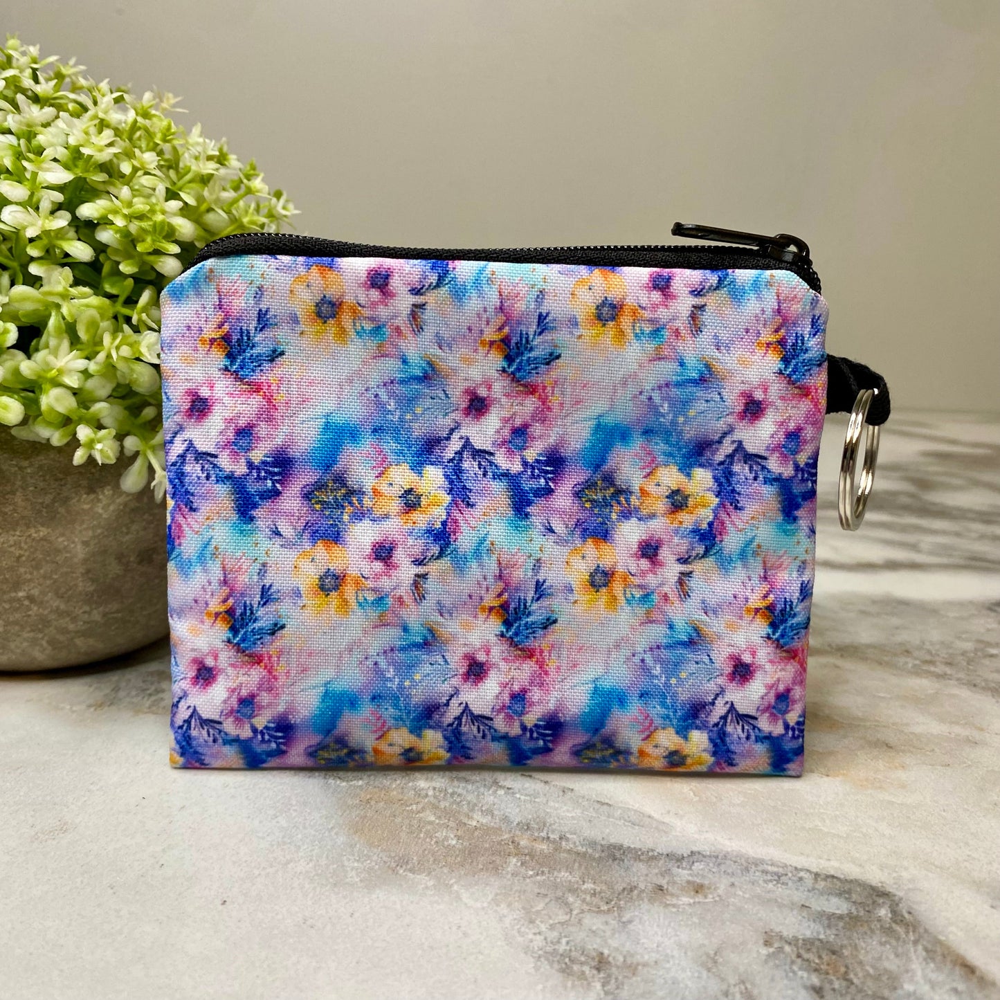 Mini Pouch - Floral Pastel Sketch