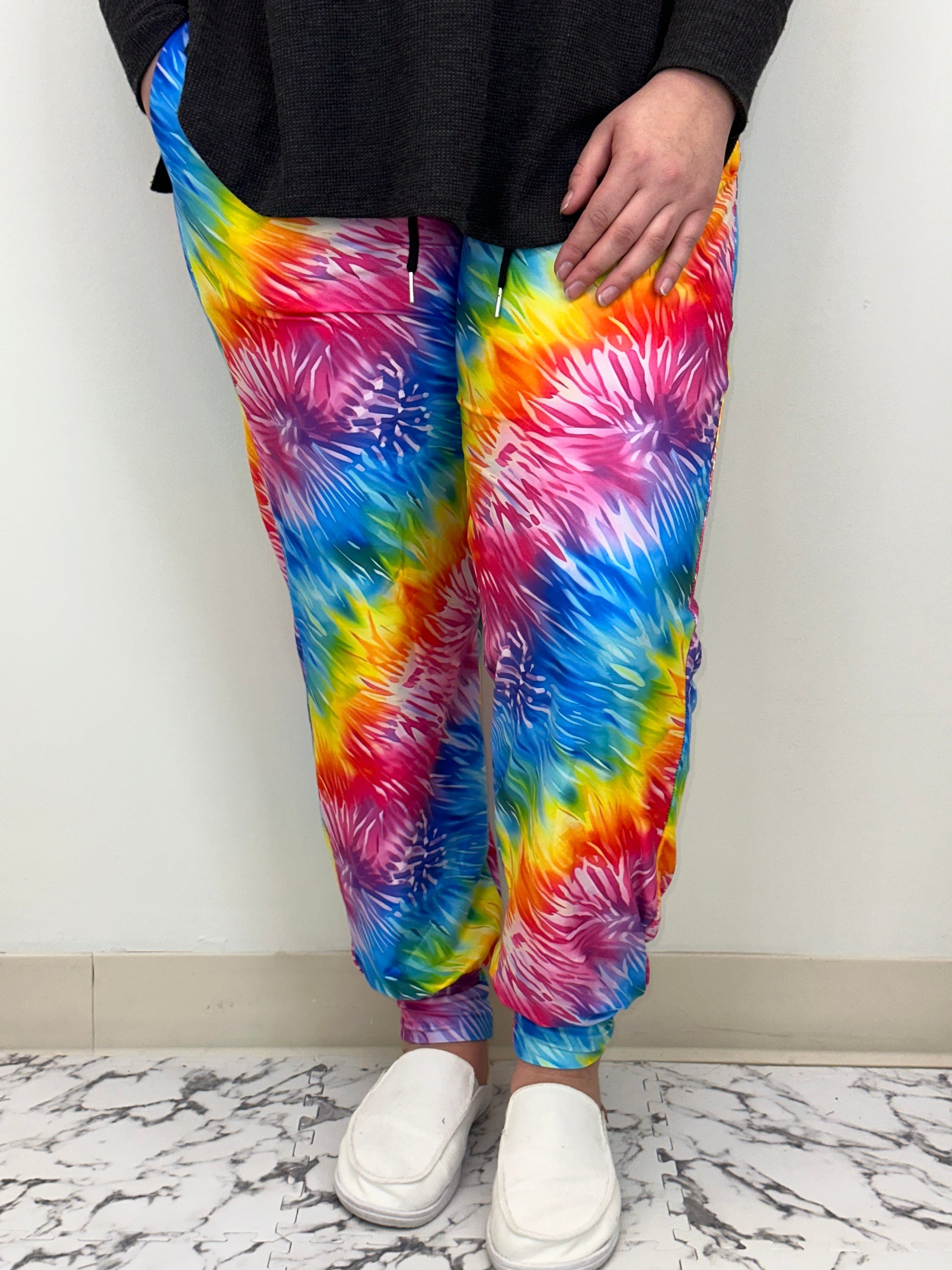 Rainbow Stripe Joggers w/ Pockets - Three Bears Boutique