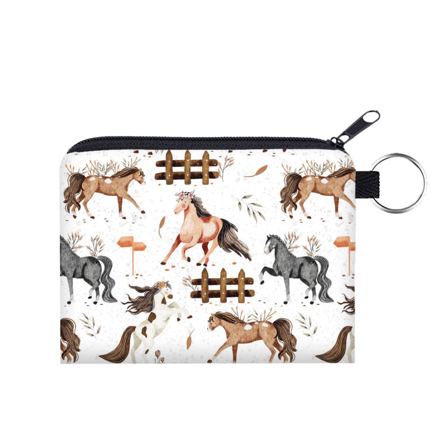 Mini Pouch - Horses Jumping Fences - Three Bears Boutique