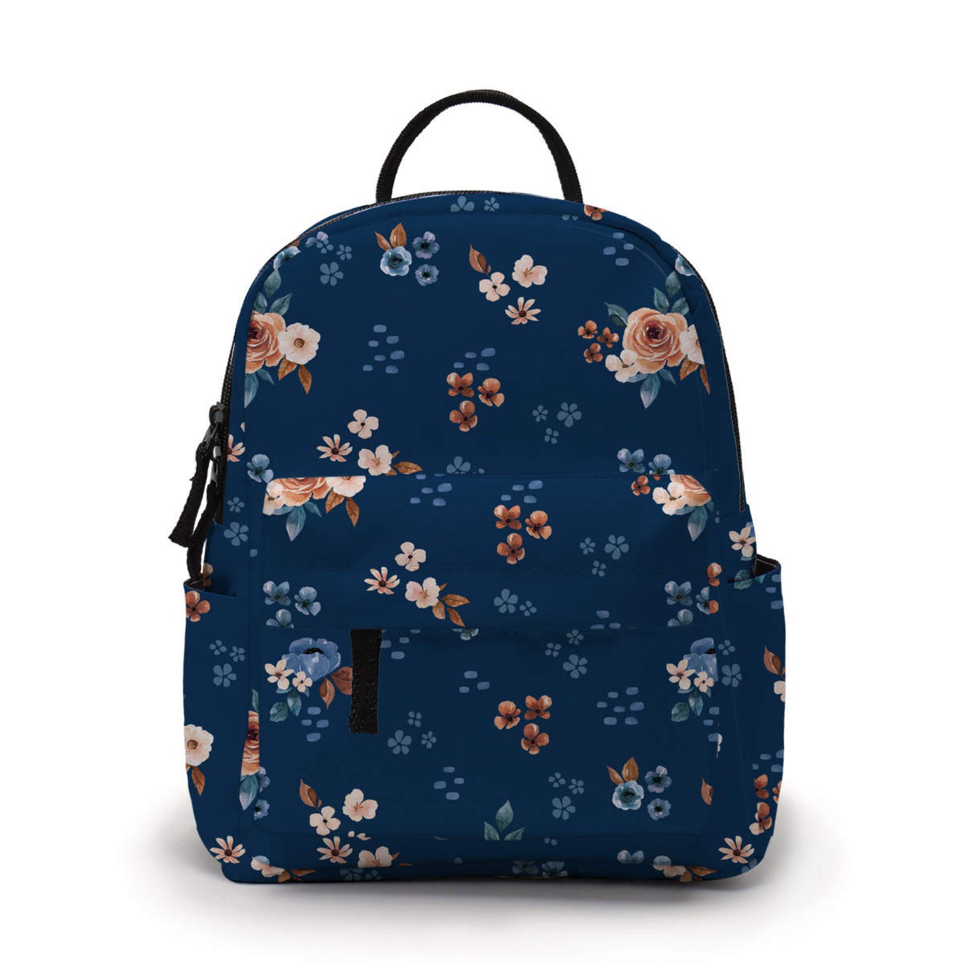 Mini Backpack - Floral Bronze & Navy - Three Bears Boutique