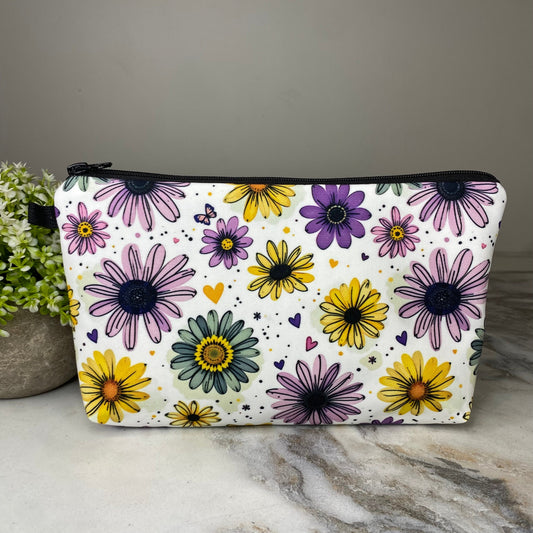 Pouch - Floral Teal Purple Yellow