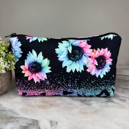 Pouch - Sunflower Purple Pink Mint Rainbow Glitter