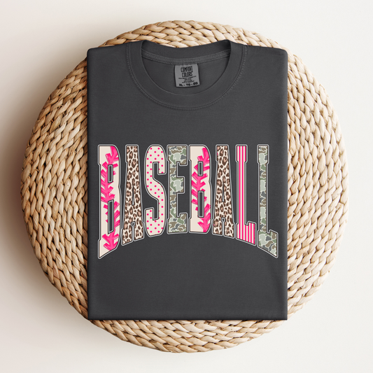 Baseball Stripe Leopard Tee.