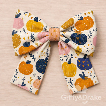 Pretty Pumpkins Pet Sailor Bow