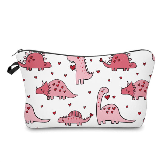 Pouch - Dino Pink Hearts - Three Bears Boutique