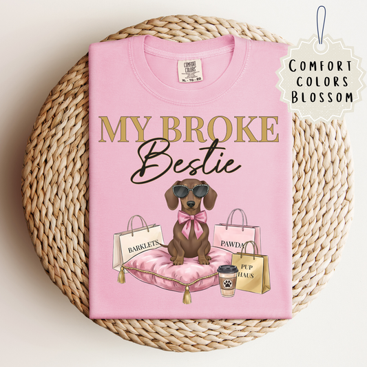 My Broke Dachshund Bestie Tee.