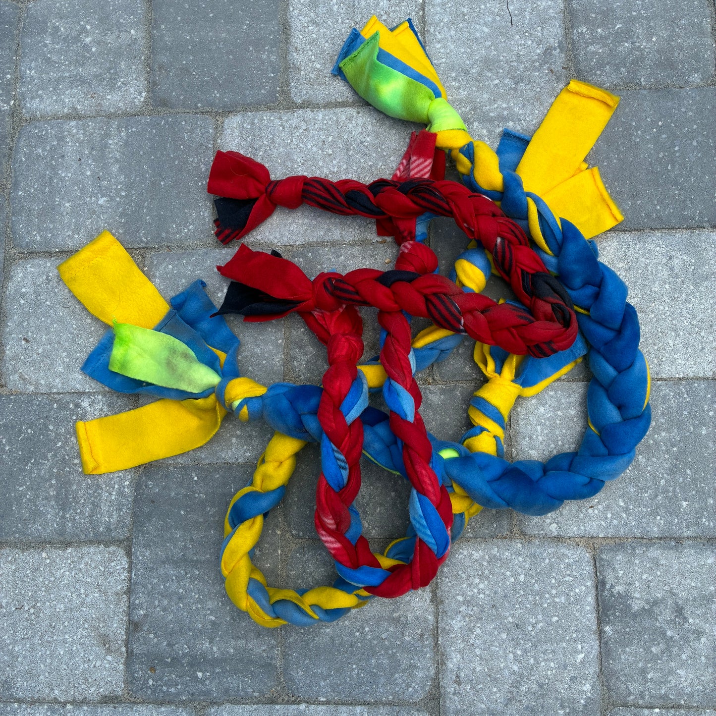 Braided Fleece Dog Tug Toys — Handmade