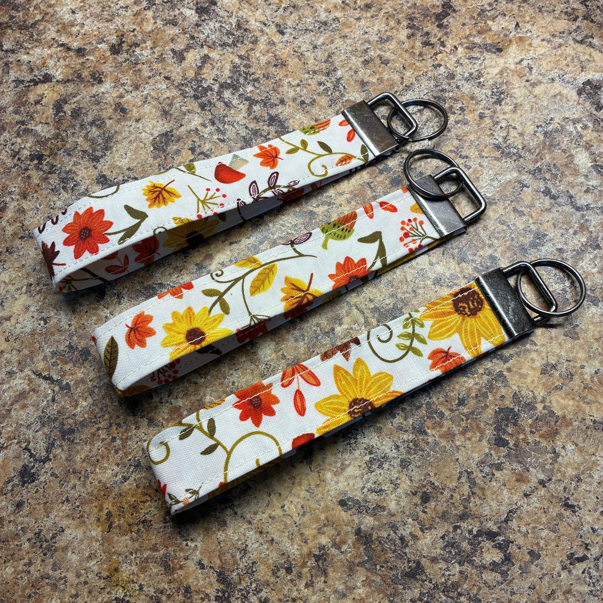 🍂 Fall Handmade Cotton Wristlet Key Fob