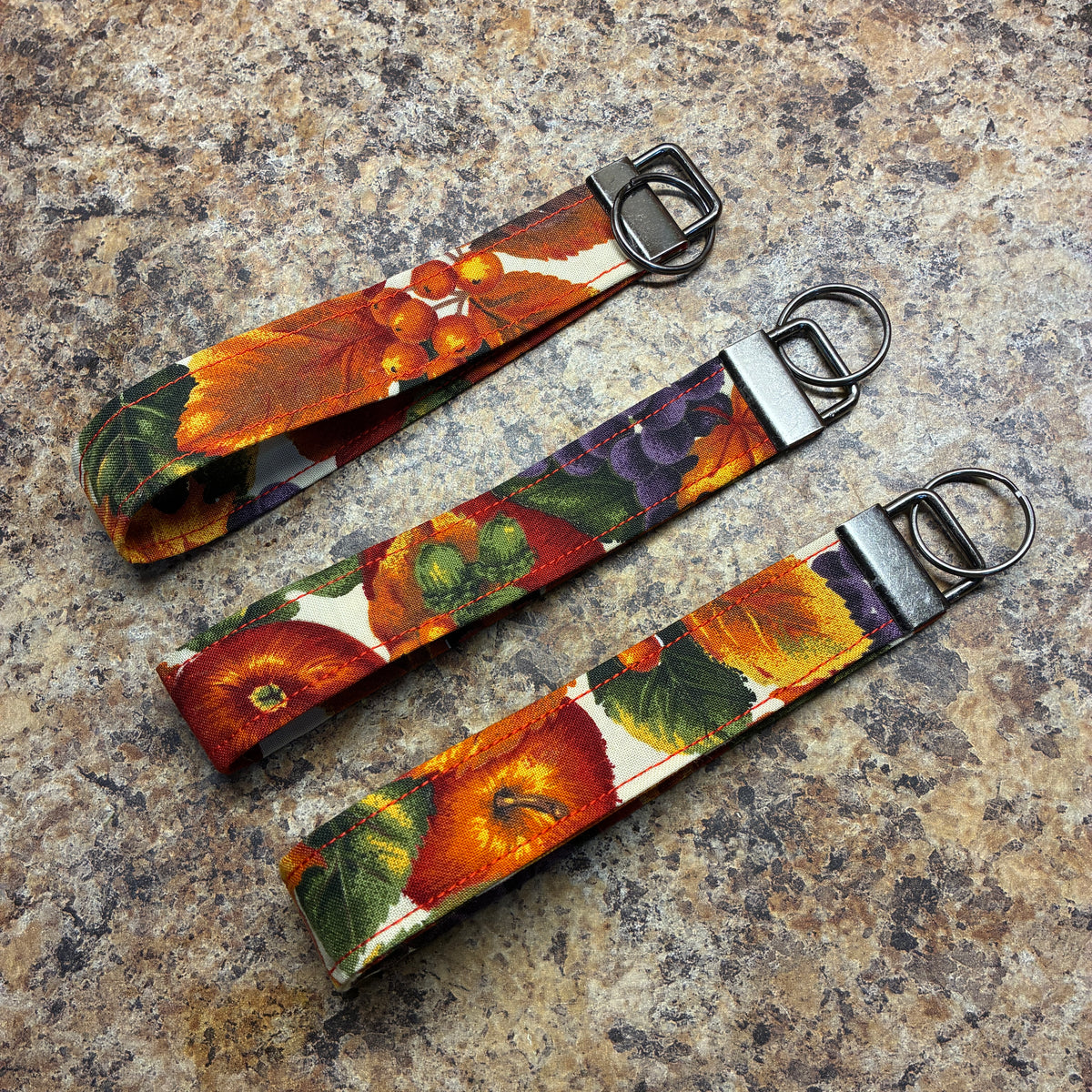 🍂 Fall Handmade Cotton Wristlet Key Fob