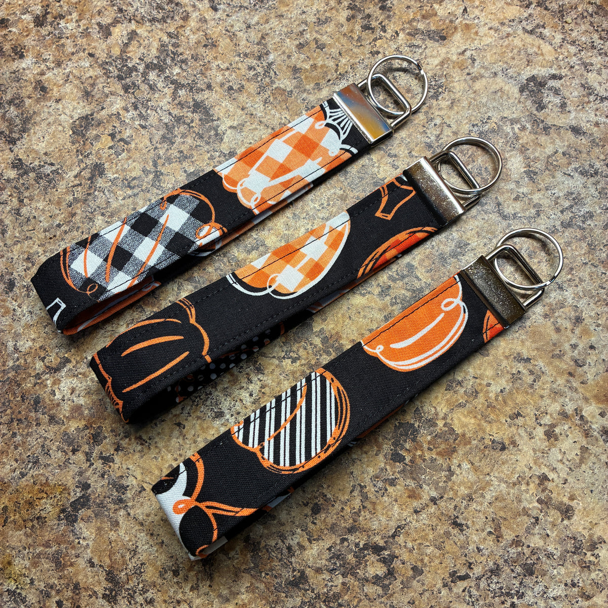 🍂 Fall Handmade Cotton Wristlet Key Fob