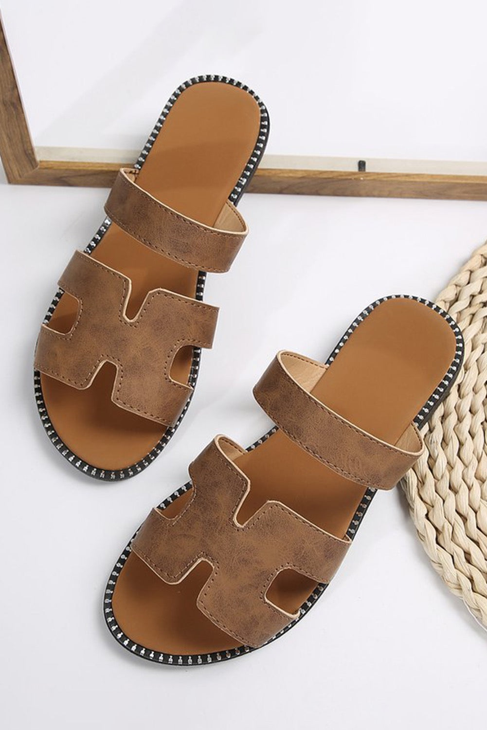 Brown H Cutout Sandals March.