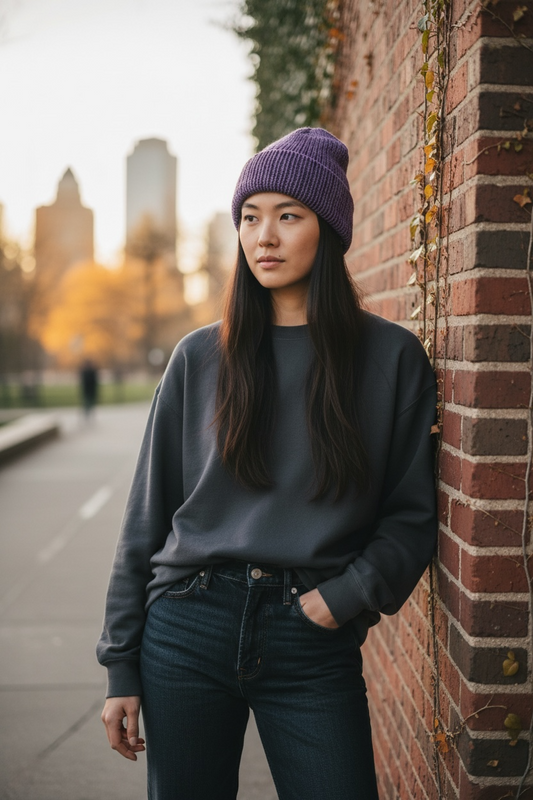 Orchid Purple Knit Hat