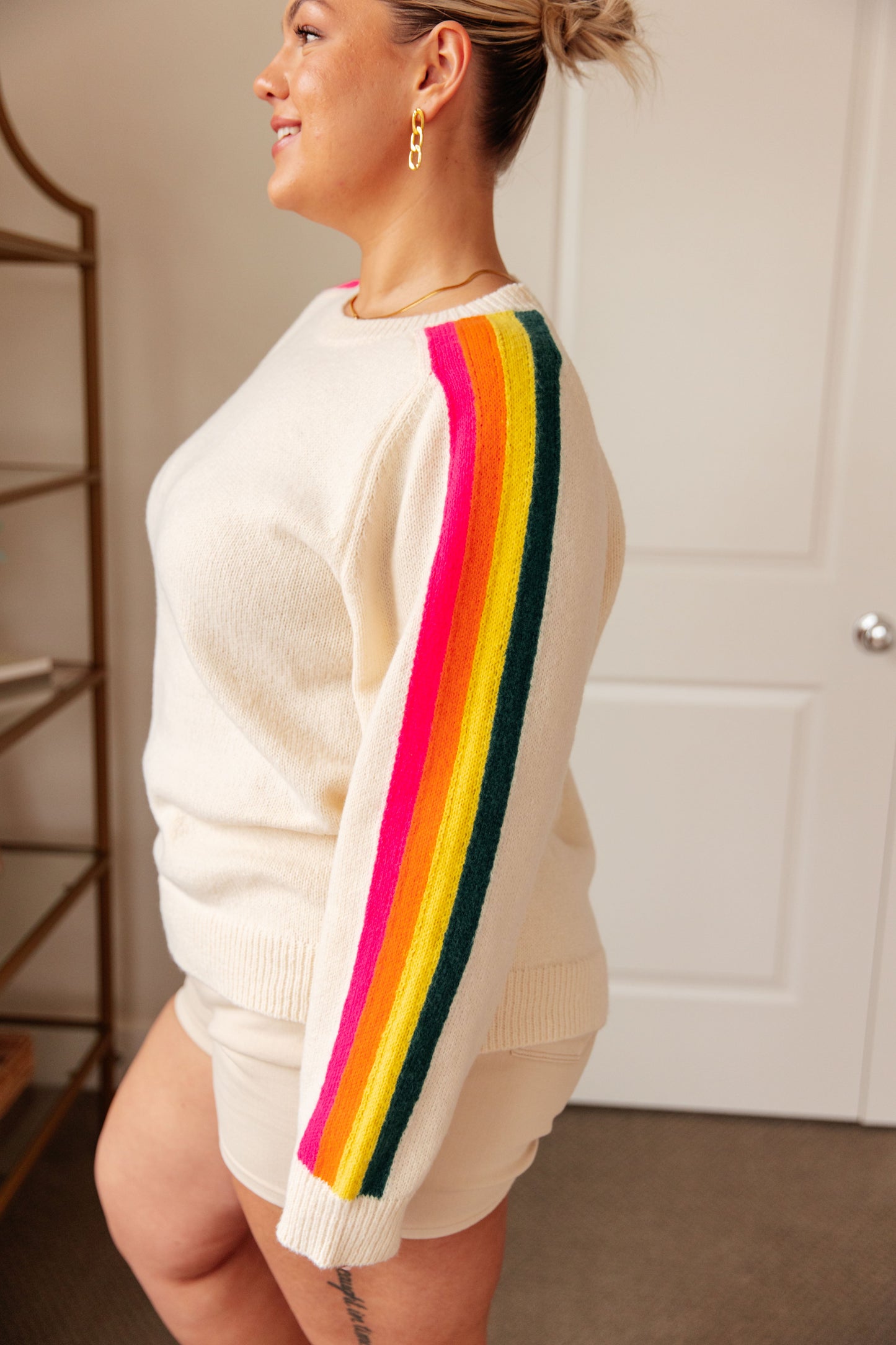 Songs About Rainbows Striped Sweater - Three Bears Boutique