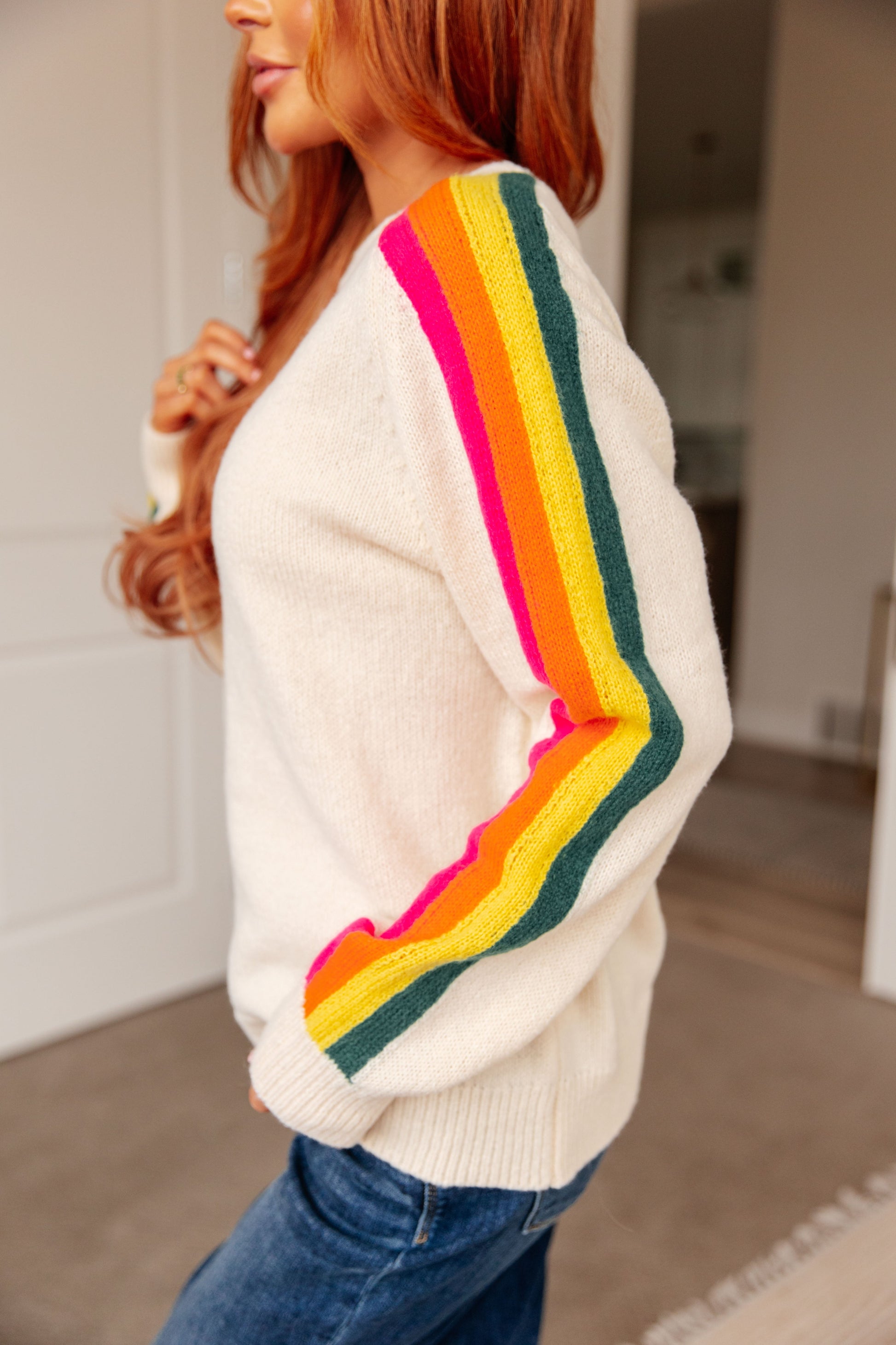 Songs About Rainbows Striped Sweater - Three Bears Boutique