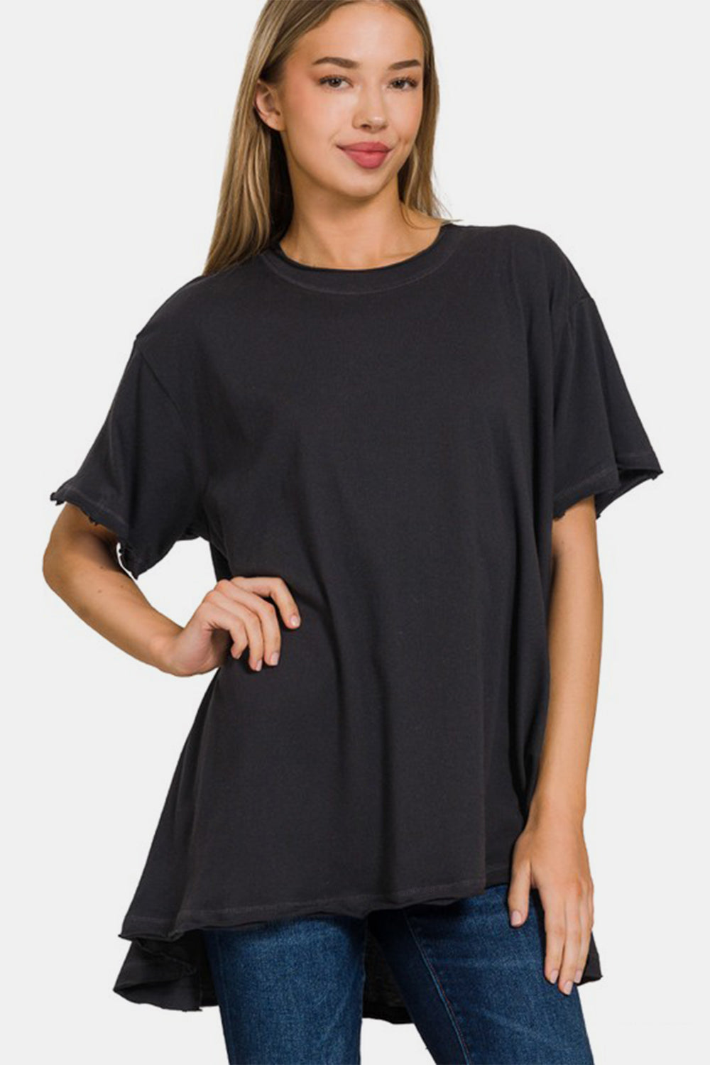 Zenana Round Neck Short Sleeve T-Shirt - Three Bears Boutique