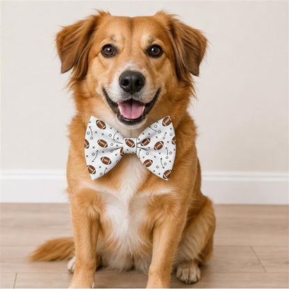 End Zone White Pet Bow Tie