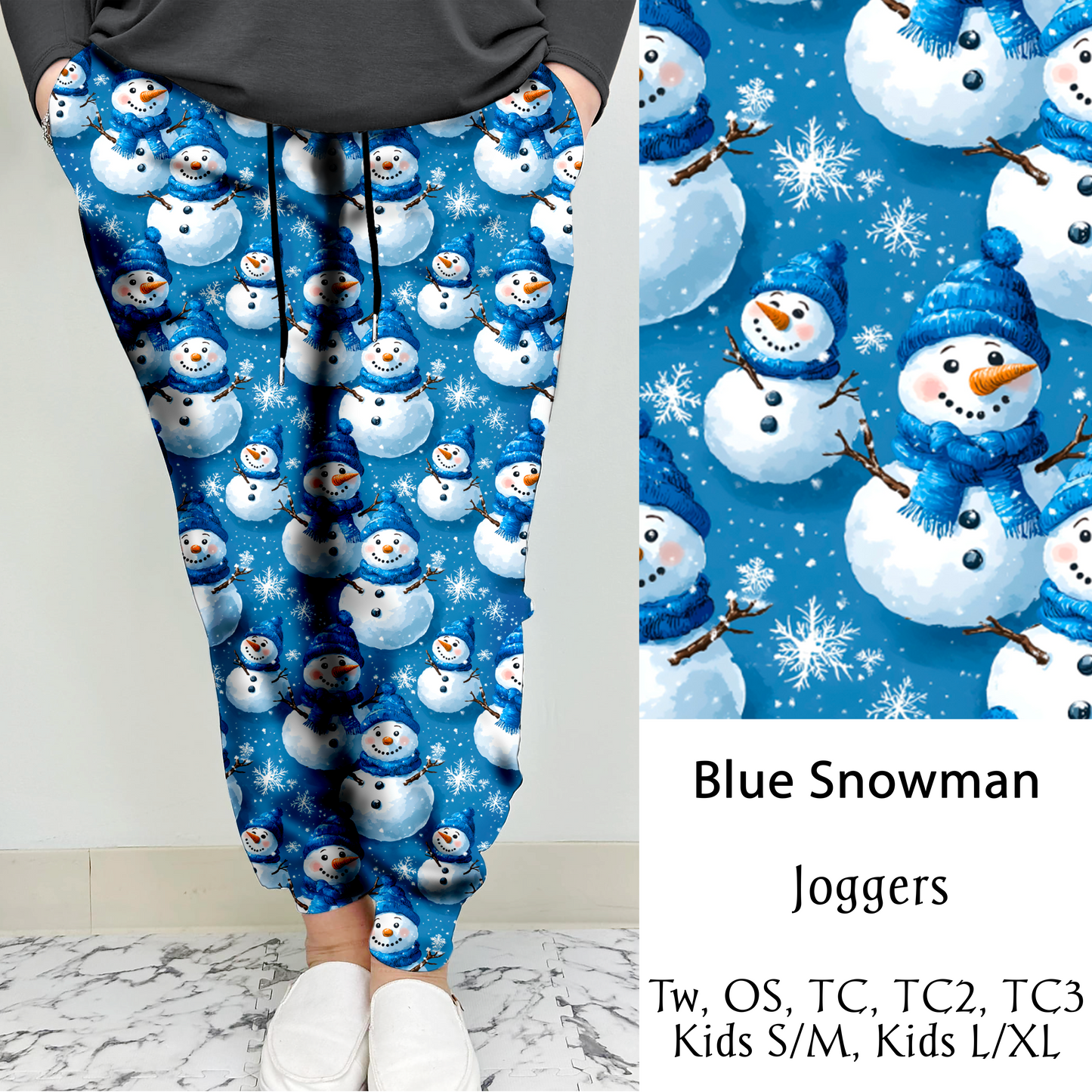 Blue Snowman Leggings/Joggers | Run ends 10/20 | ETA 42 Days