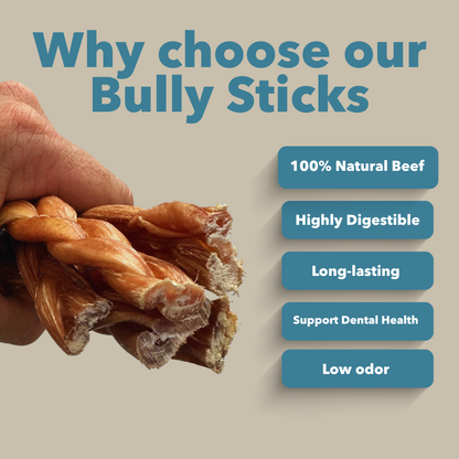 6" Standard Braided Bully Sticks $1.84/ stick (Case Price)