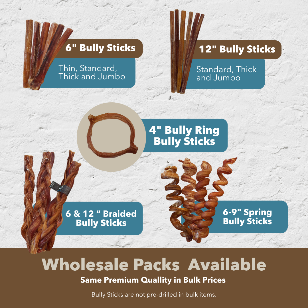 6" Standard Braided Bully Sticks $1.84/ stick (Case Price)