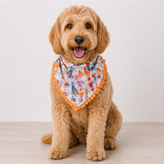 Gone Fishing Ruffled Pet Bandana