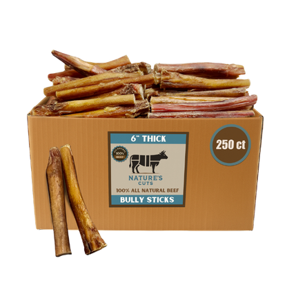 6" Thick Bully Sticks $1.70/ Stick (Case Price)