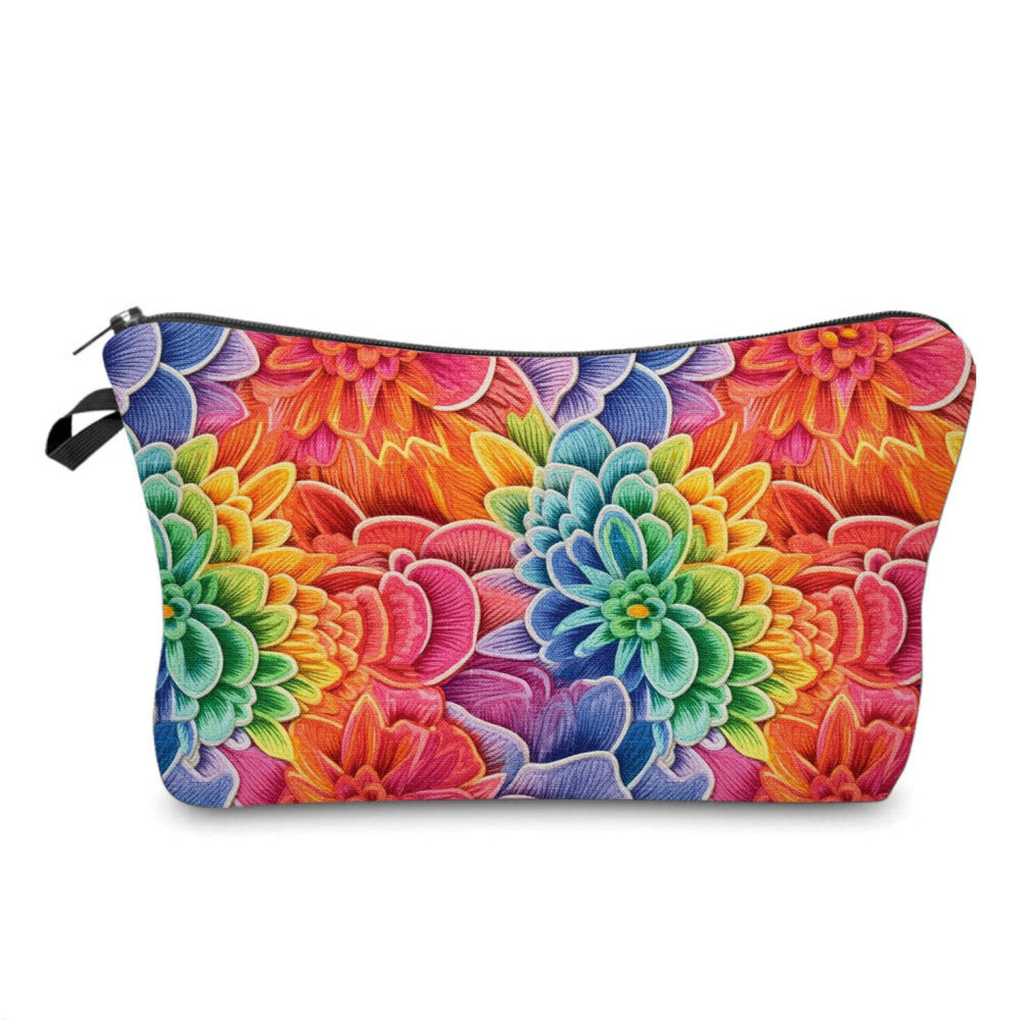 Pouch - Floral, Bright Colorful Embroidery - Three Bears Boutique