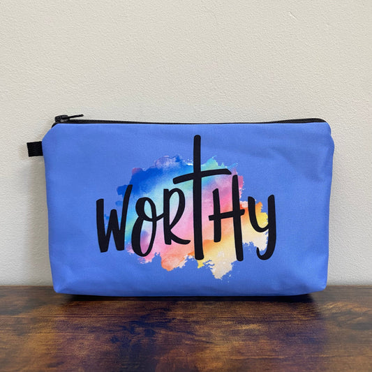 Pouch - Religious, Worthy Blue - Three Bears Boutique