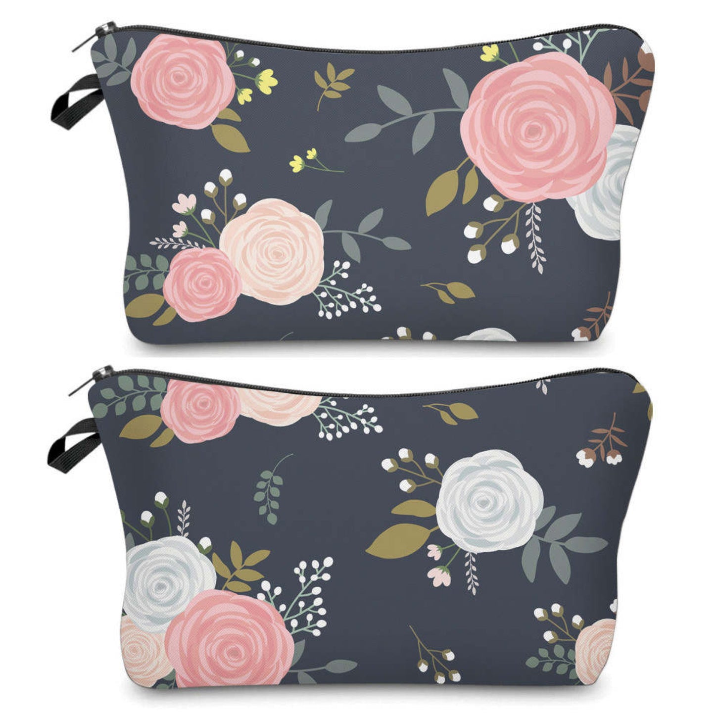 Pouch - Floral Charcoal Background - Three Bears Boutique