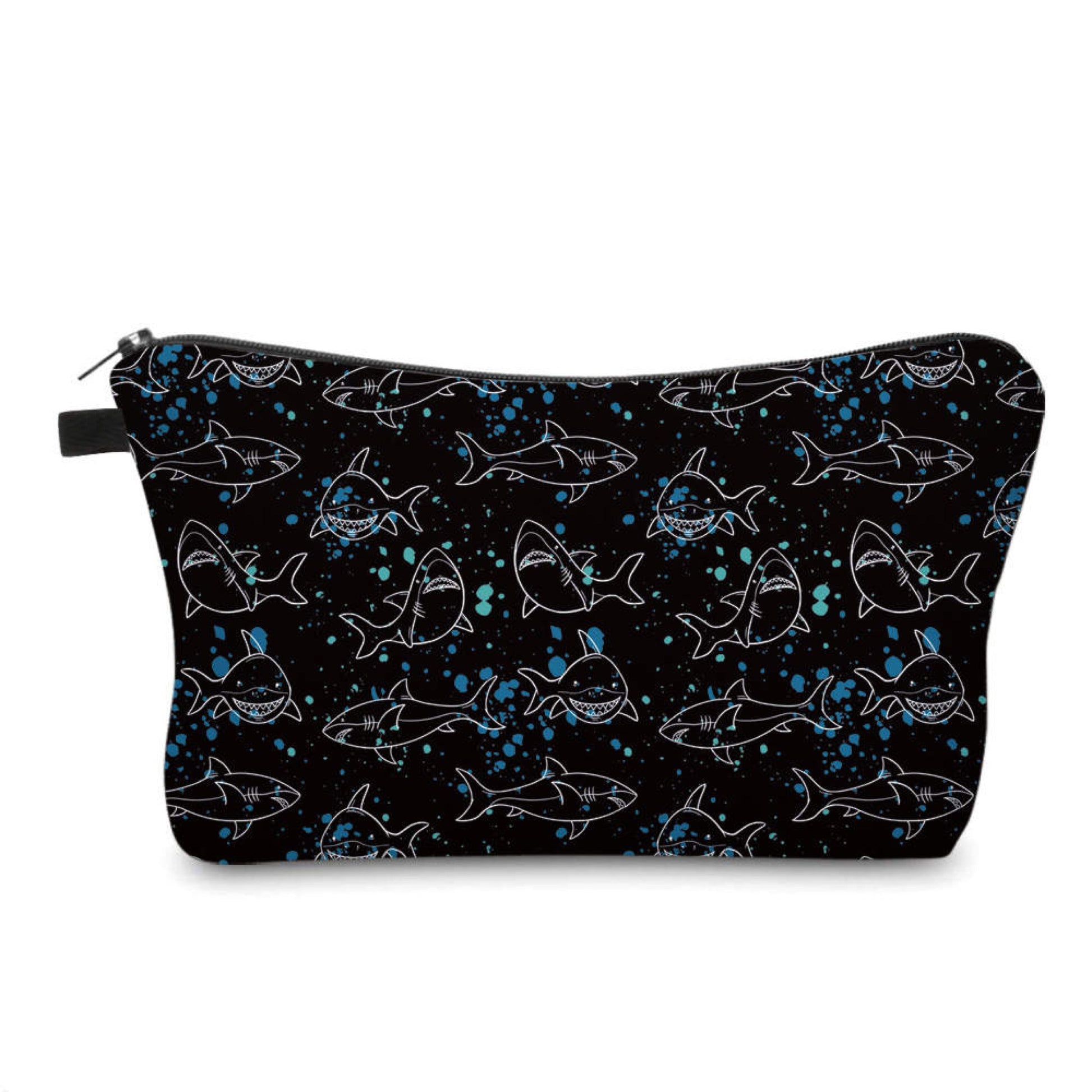 Pouch - Sharks on Black - Three Bears Boutique