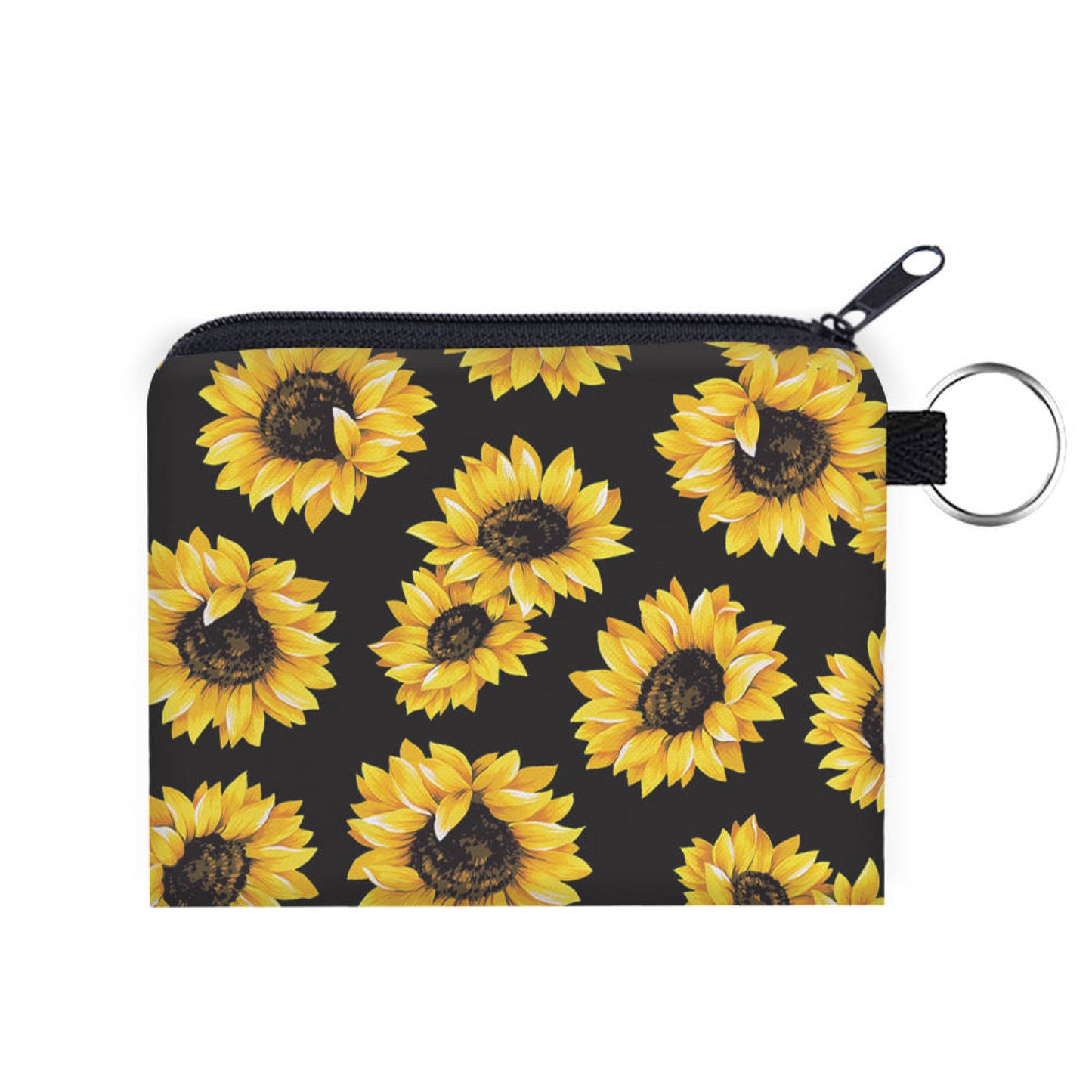 Mini Pouch - Sunflower On Black - Three Bears Boutique
