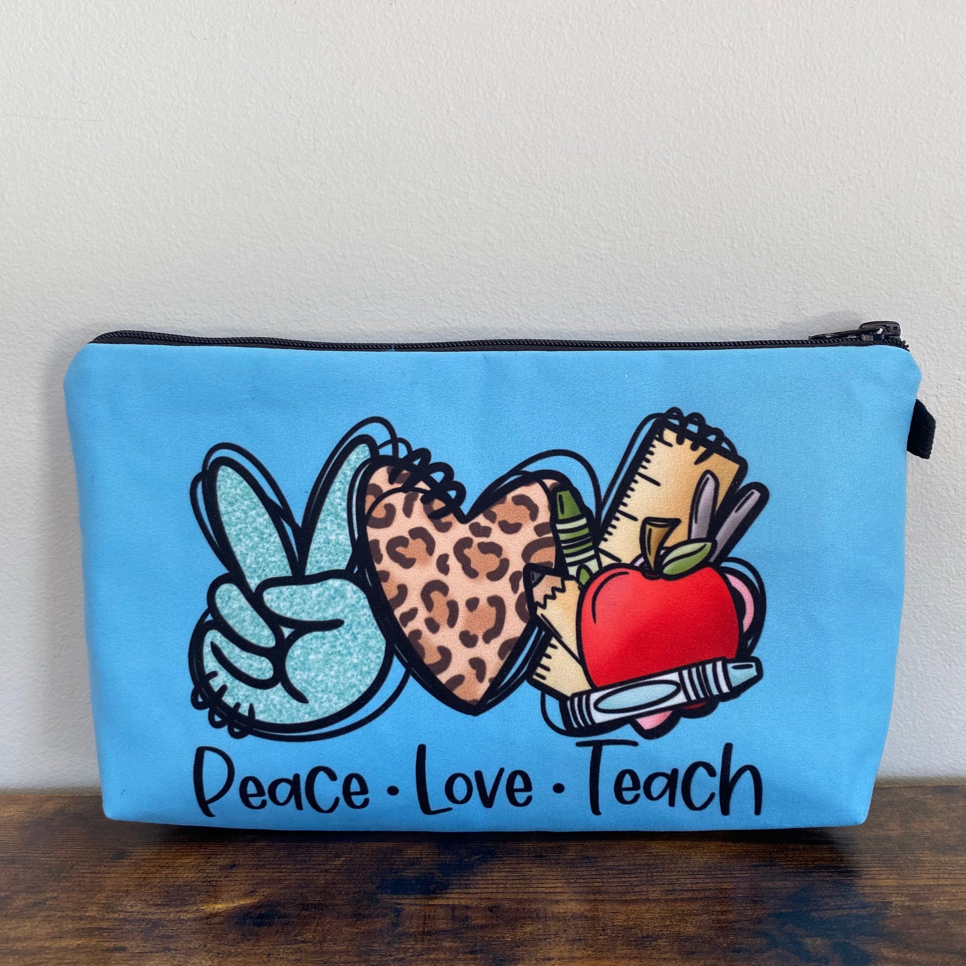 Pouch - Teacher, Peace Love - Three Bears Boutique