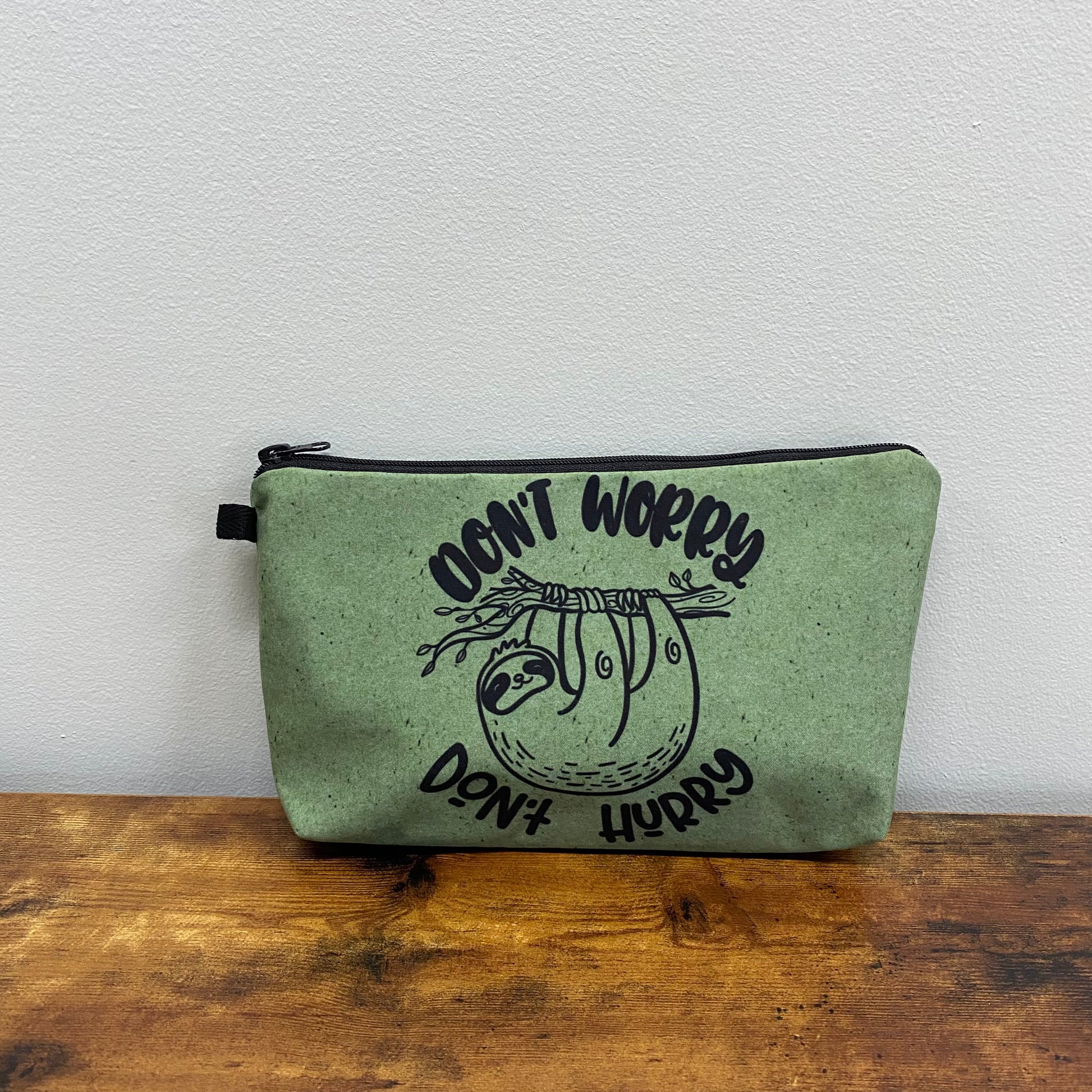 Pouch - Sloth, Don’t Worry Don’t Hurry - Three Bears Boutique