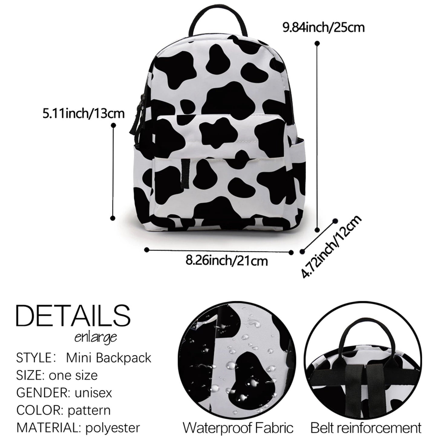 Mini Backpack - Cow - Three Bears Boutique