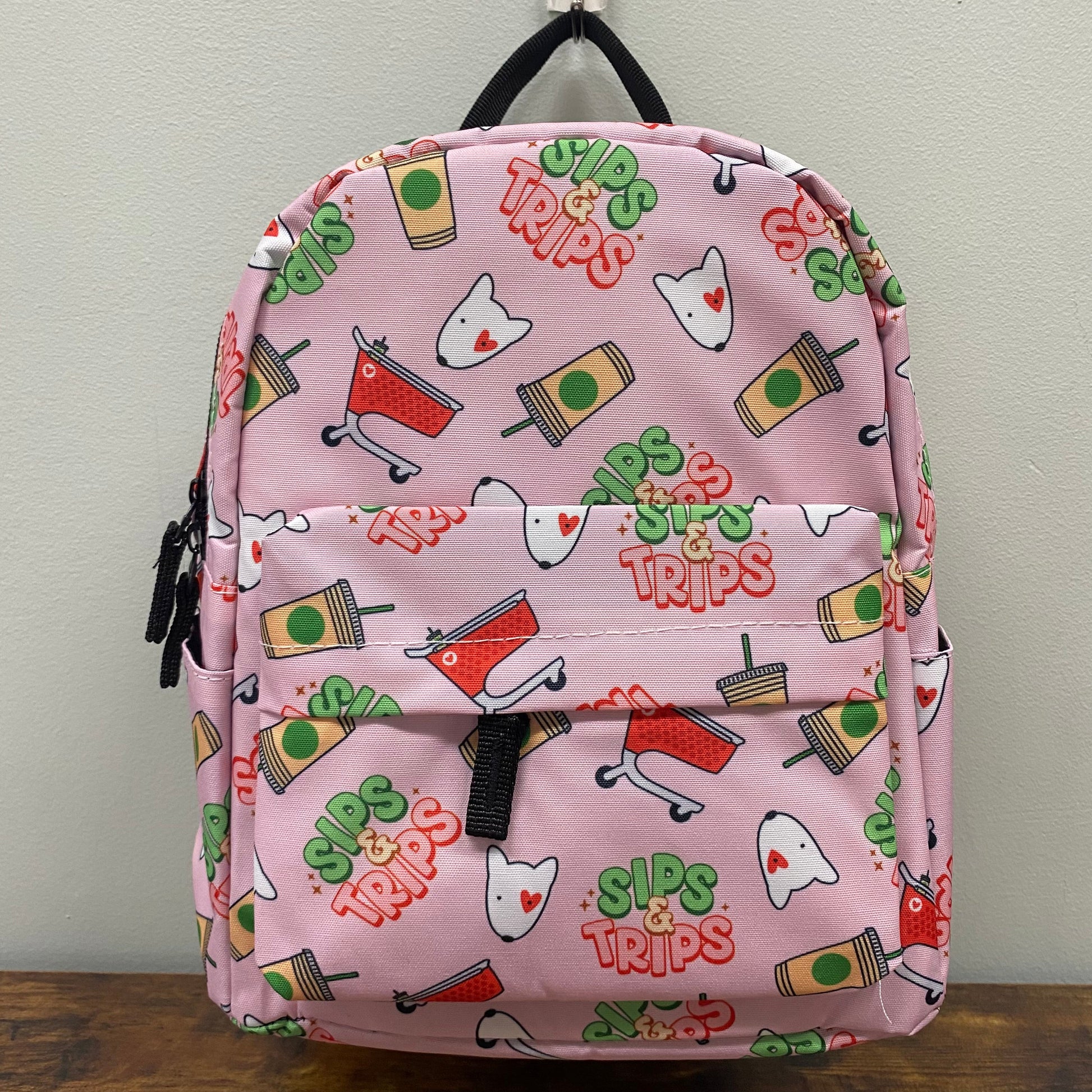Mini Backpack - Sips & Trips Pink - Three Bears Boutique