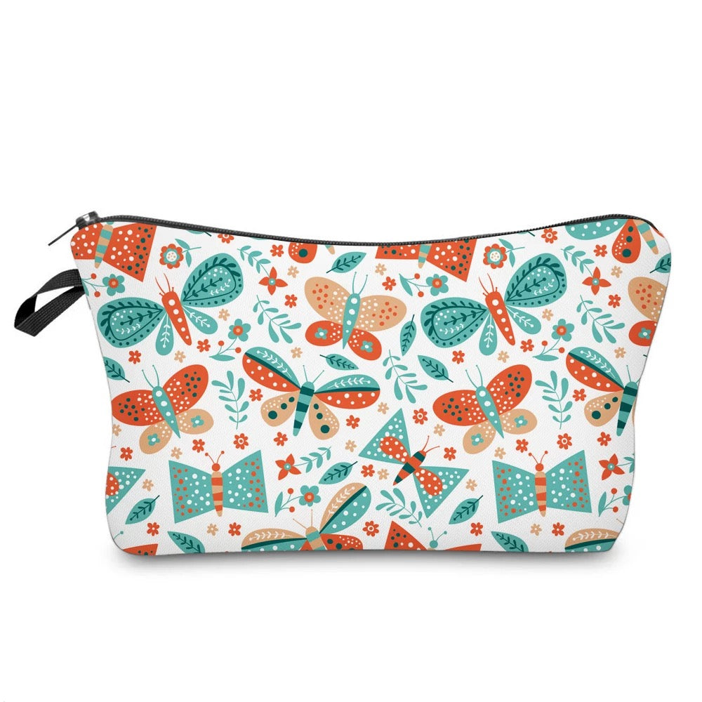 Pouch - Butterfly Orange & Teal - Three Bears Boutique